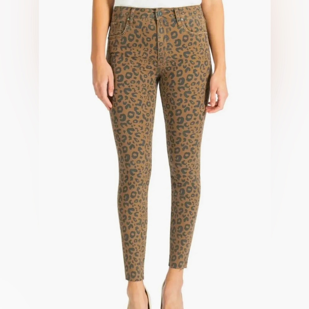 Kut From The Kloth Donna Leopard Print Ankle Skinny Jeans, Size 10